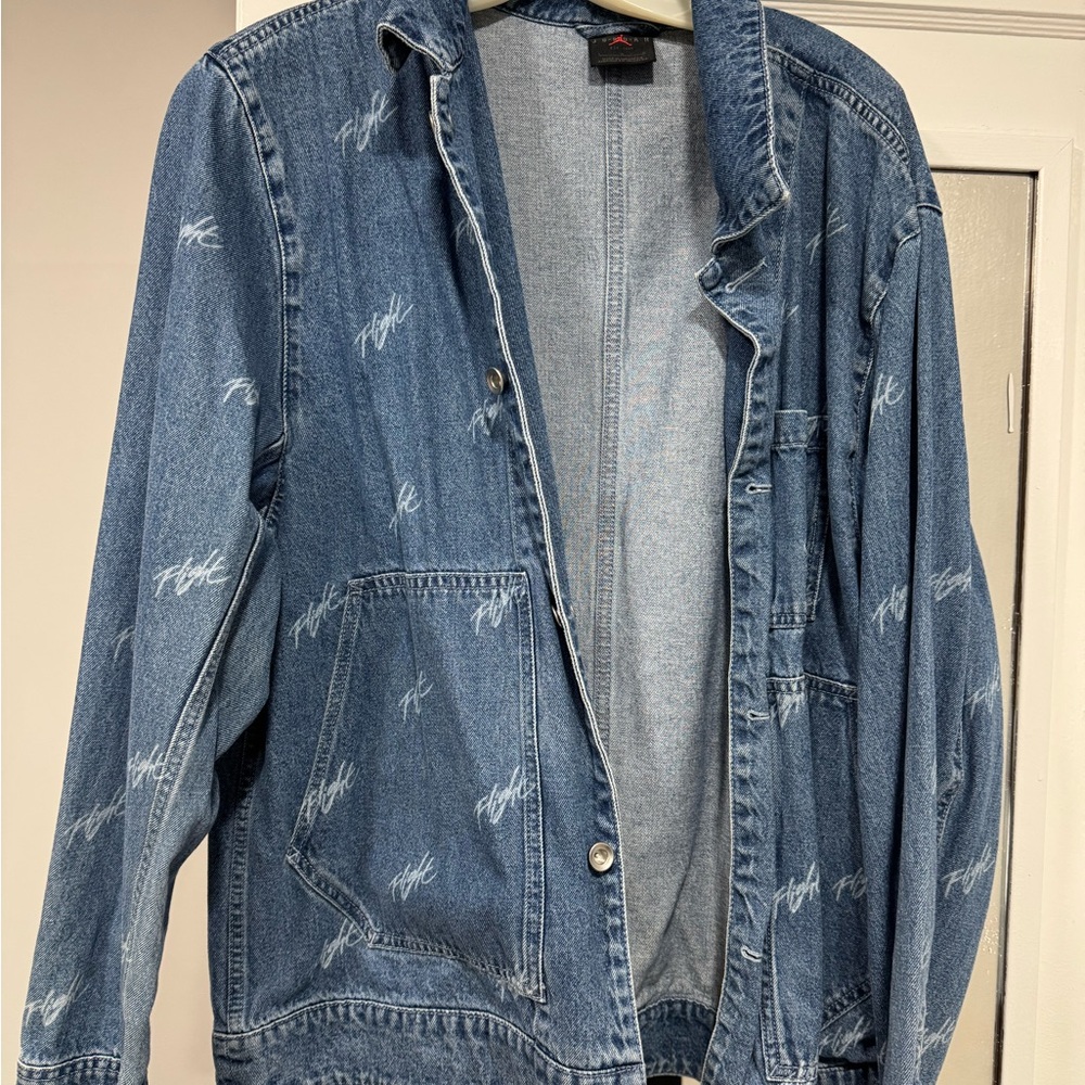 Jordan Blue Denim Jacket with Red Logo